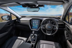 Inside Suburu car